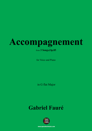 Book cover for G. Fauré-Accompagnement,in G flat Major,Op.85 No.3