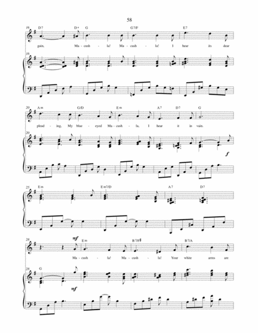 Macushla - piano solo / vocal solo with chords symbols image number null