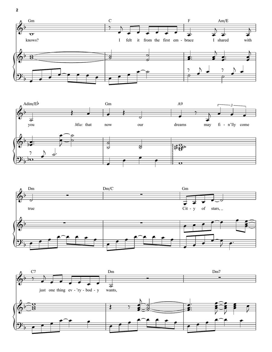 City Of Stars (from La La Land) Voice scores gallery preview page 2