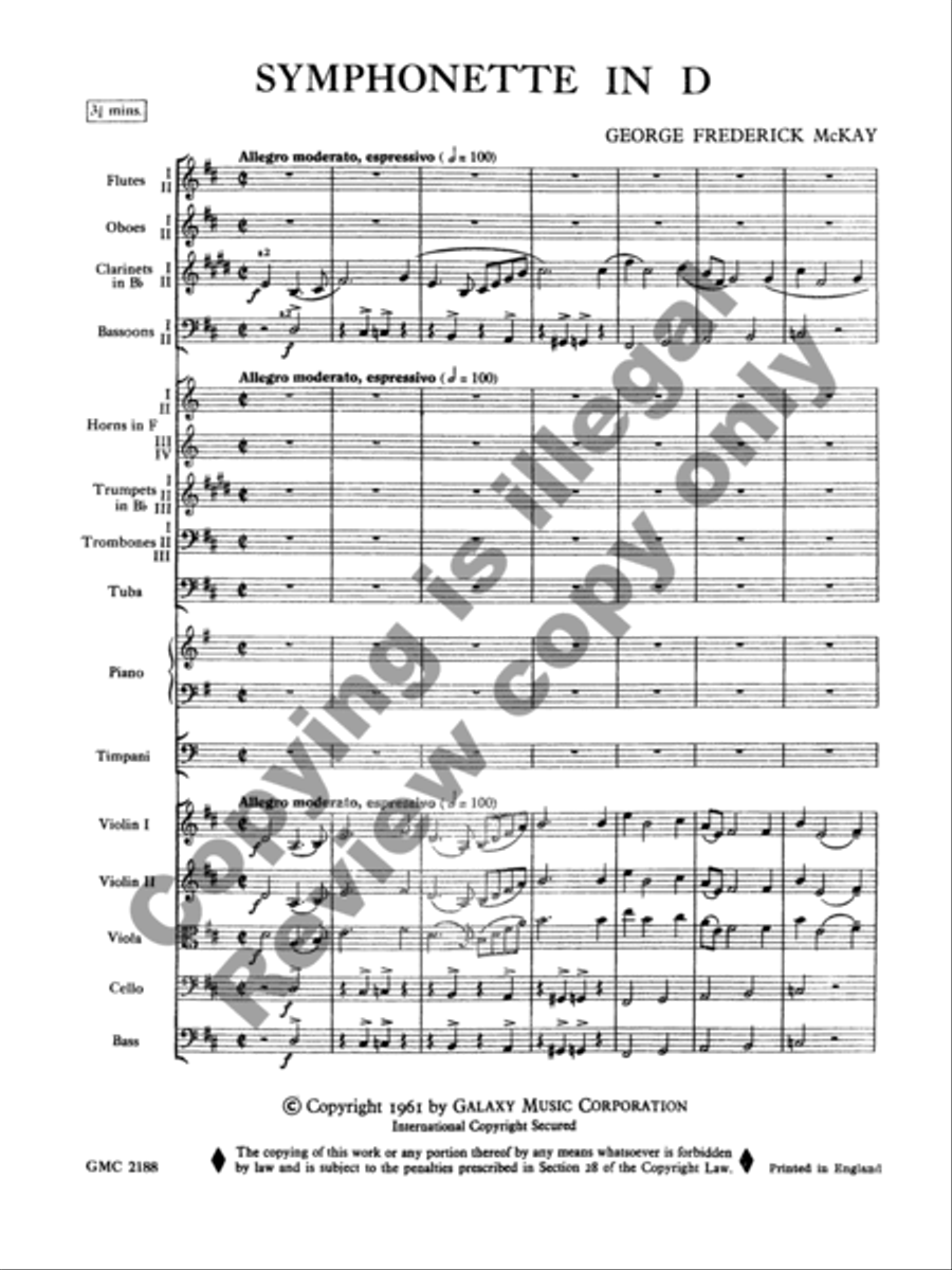 Symphonette in D (Additional Full Score) Orchestra scores gallery preview page 15