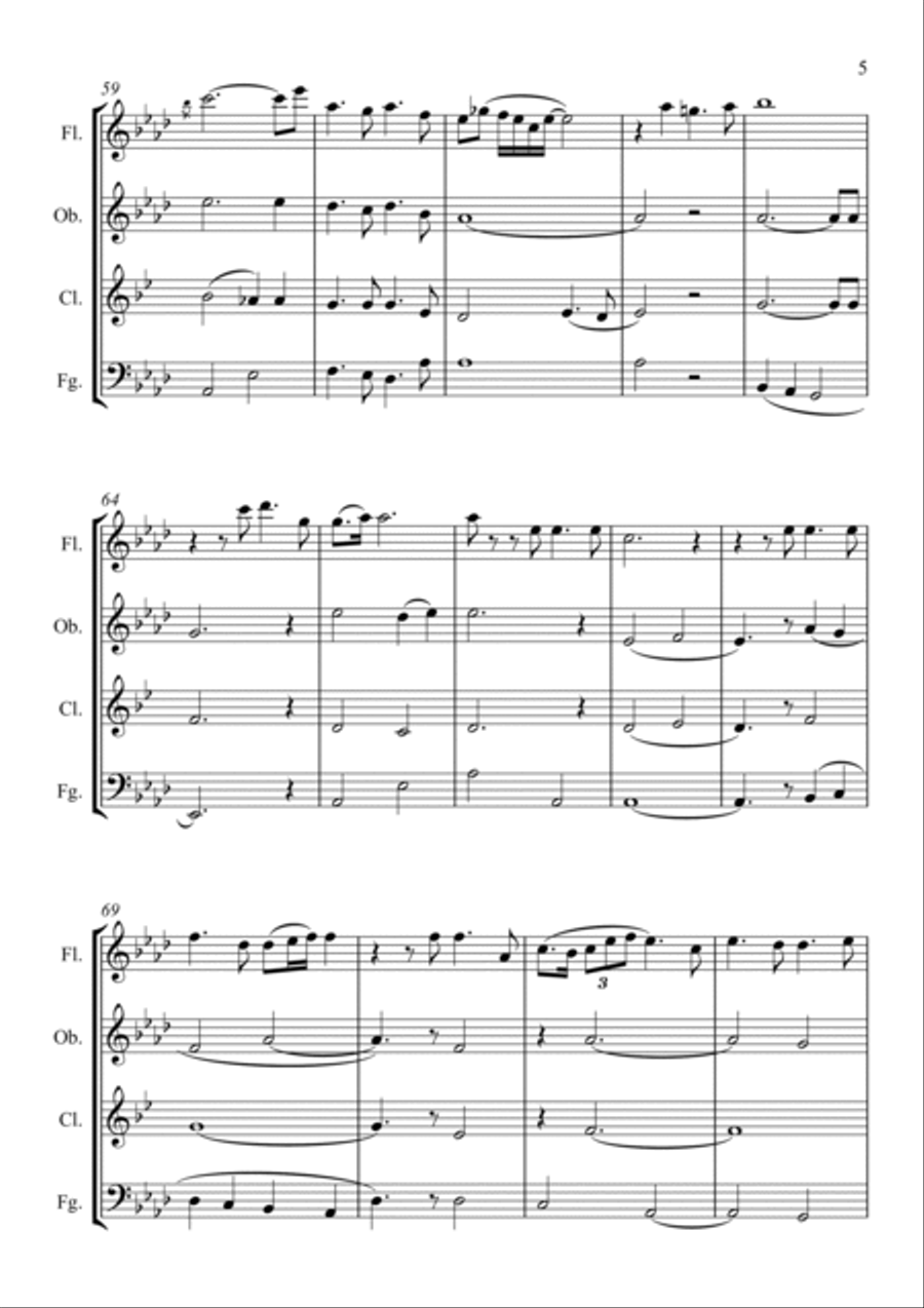 How Great Thou Art Woodwind Quartet scores gallery preview page 5