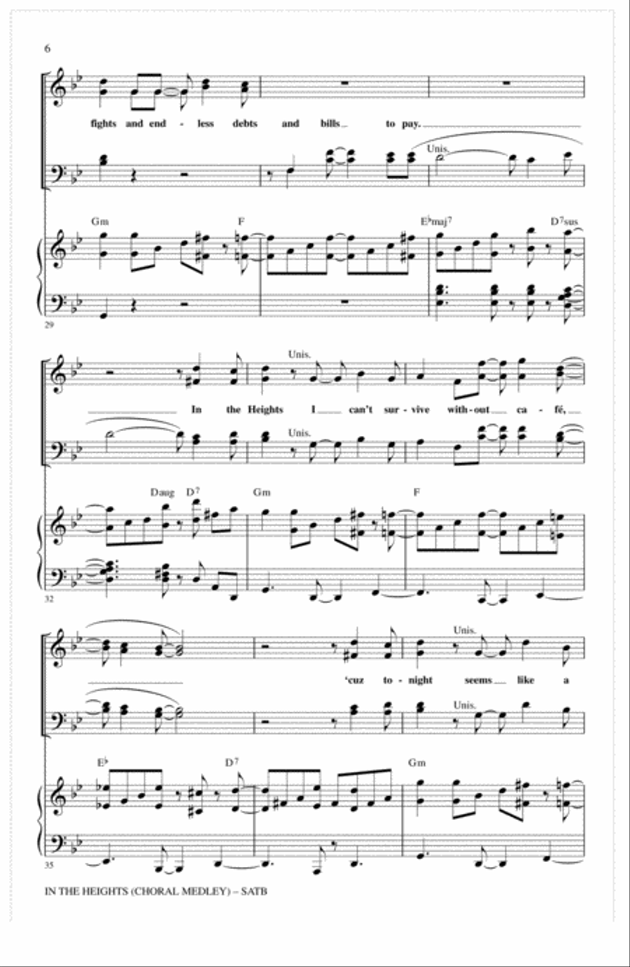 In The Heights (Choral Medley) (arr. Mac Huff) 4-Part scores gallery preview page 4
