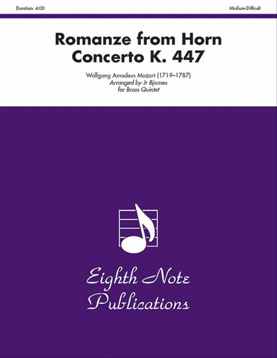 Romanze (from Horn Concerto, K. 447) Brass Quintet scores gallery preview page 1
