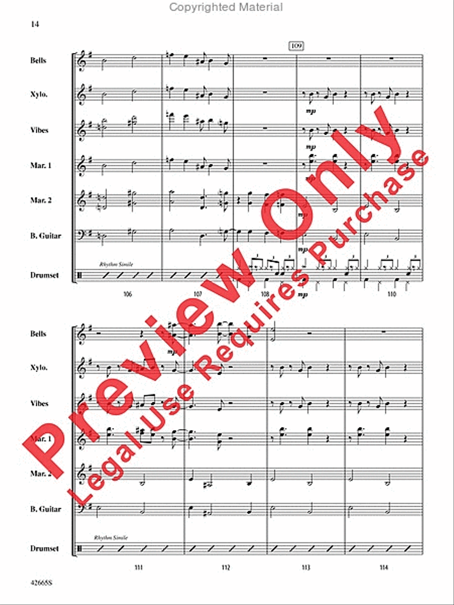 Cantina Band (from Star Wars) Percussion Ensemble scores gallery preview page 15