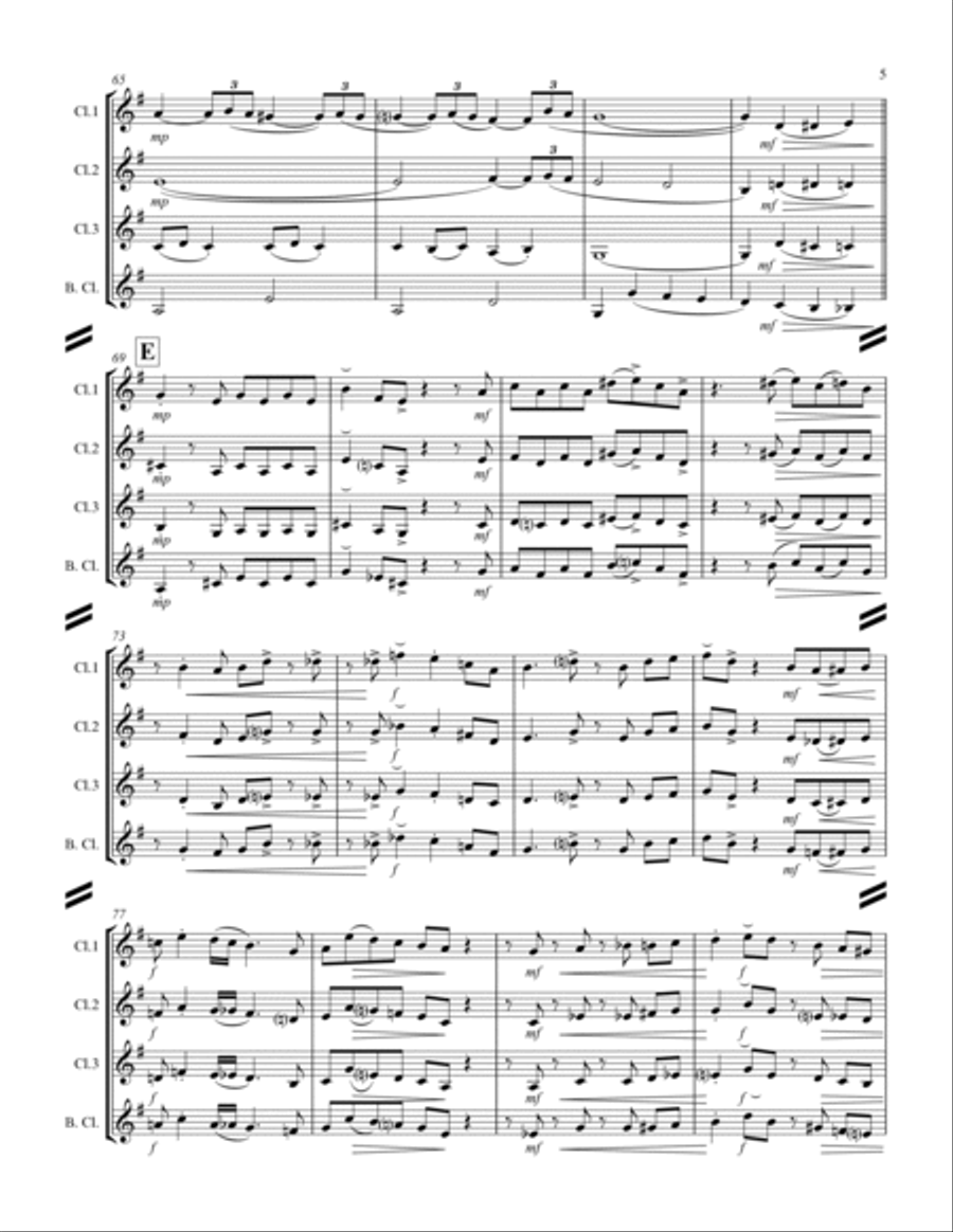 A Pretty Girl is Like a Melody (for Clarinet Quartet) Clarinet Quartet scores gallery preview page 6