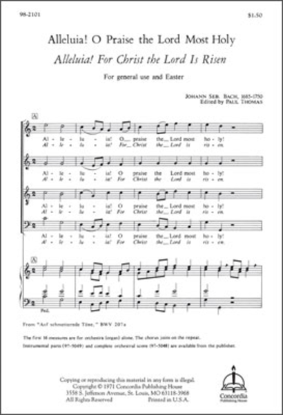 Alleluia! For Christ the Lord Is Risen / Alleluia! O Praise the Lord Most Holy (Bach/Thomas)