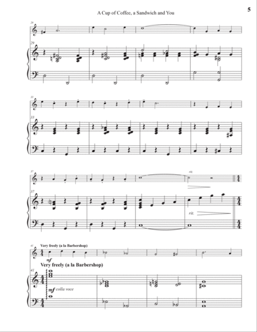A Cup of Coffee, a Sandwich and You Piano scores gallery preview page 5