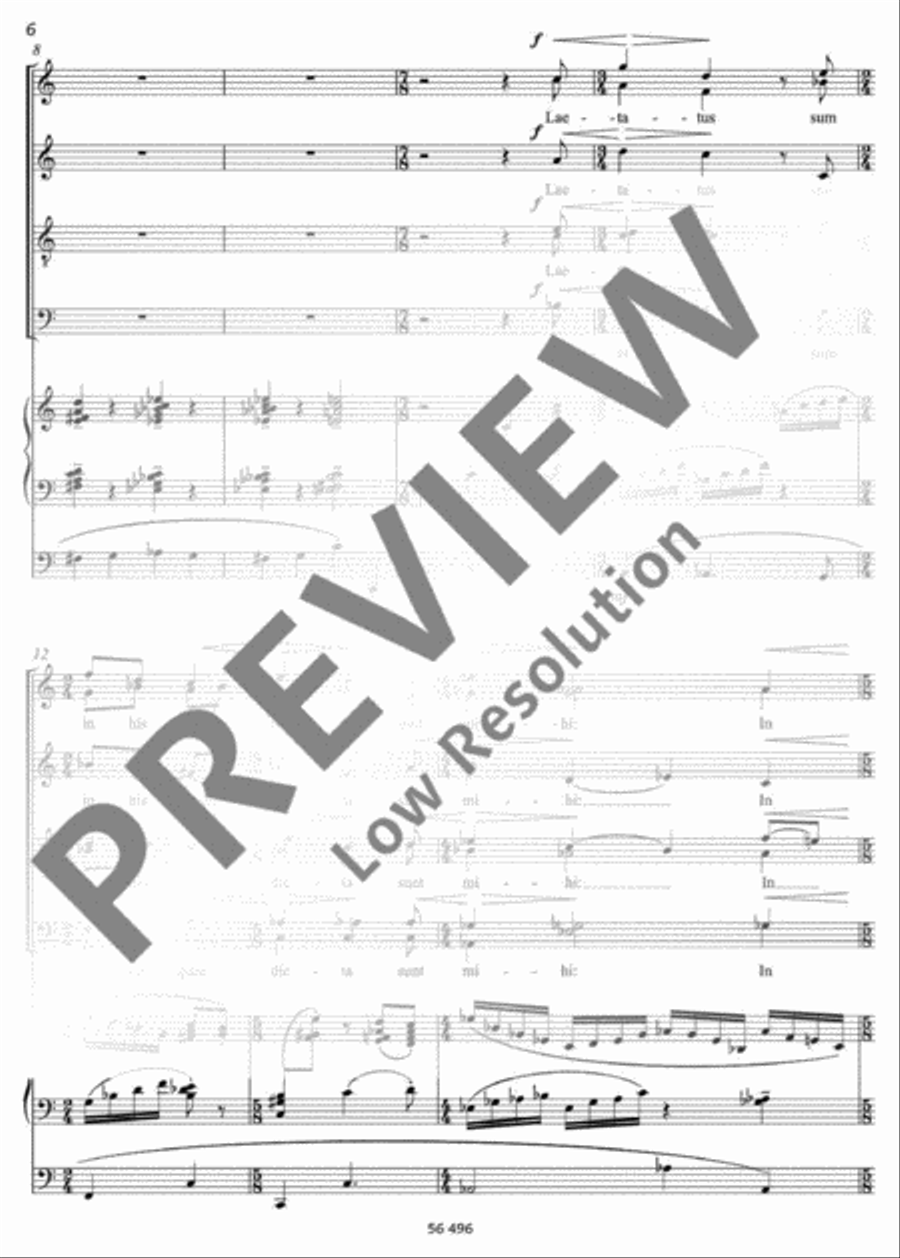 Laetatus sum 4-Part scores gallery preview page 7