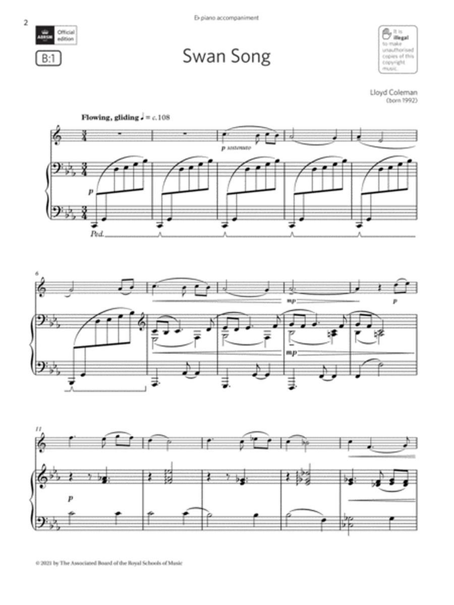 Swan Song (Grade 3 List B1 from the ABRSM Saxophone syllabus from 2022)