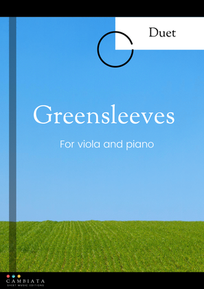 Book cover for Greensleeves - for solo viola and piano accompaniment (Easy)