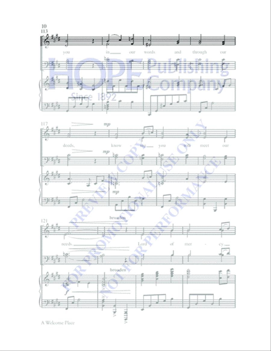A Welcome Place 4-Part scores gallery preview page 10