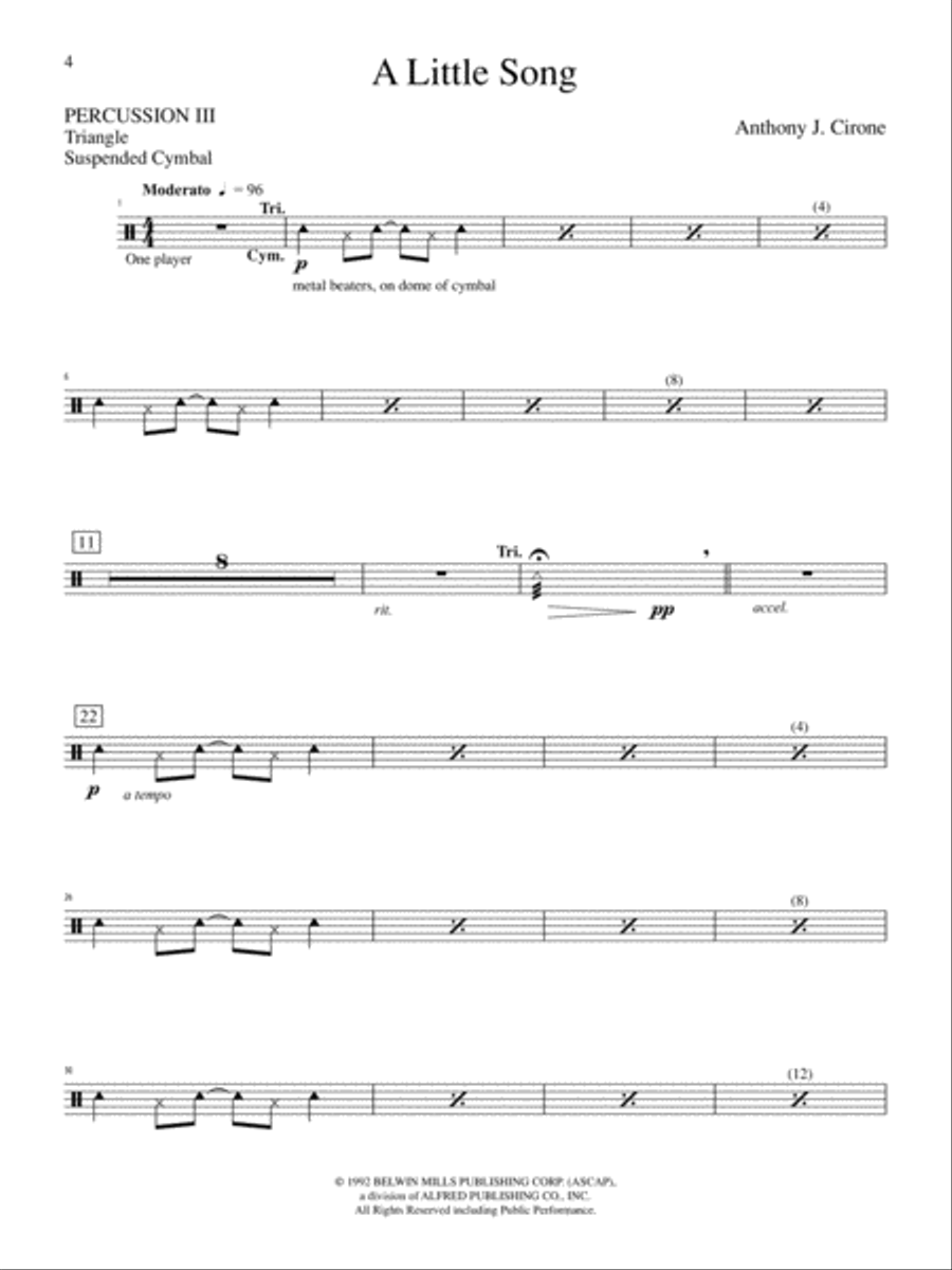 The Anthony J. Cirone Intermediate Percussion Ensemble Collection: 3rd Percussion Percussion Ensemble scores gallery preview page 4