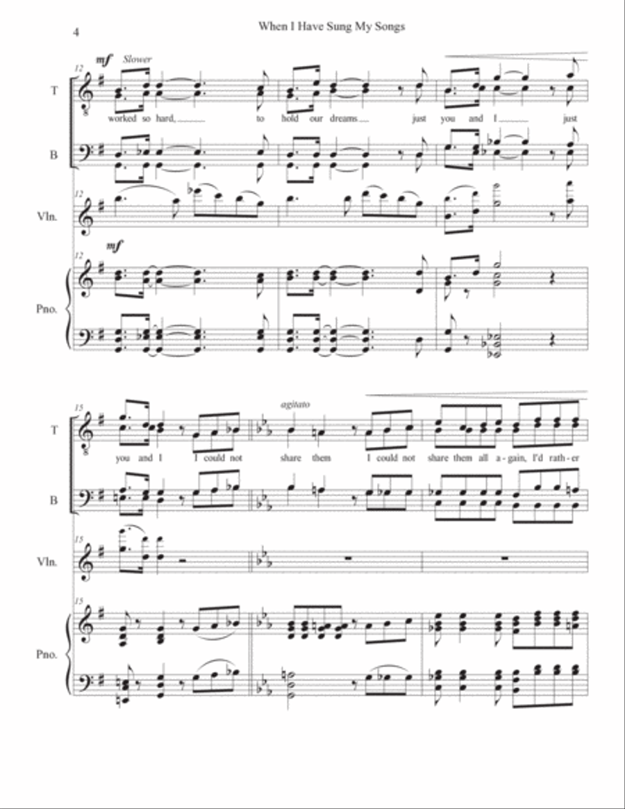 When I Have Sung My Songs, Text Ernest Charles TTBB scores gallery preview page 4