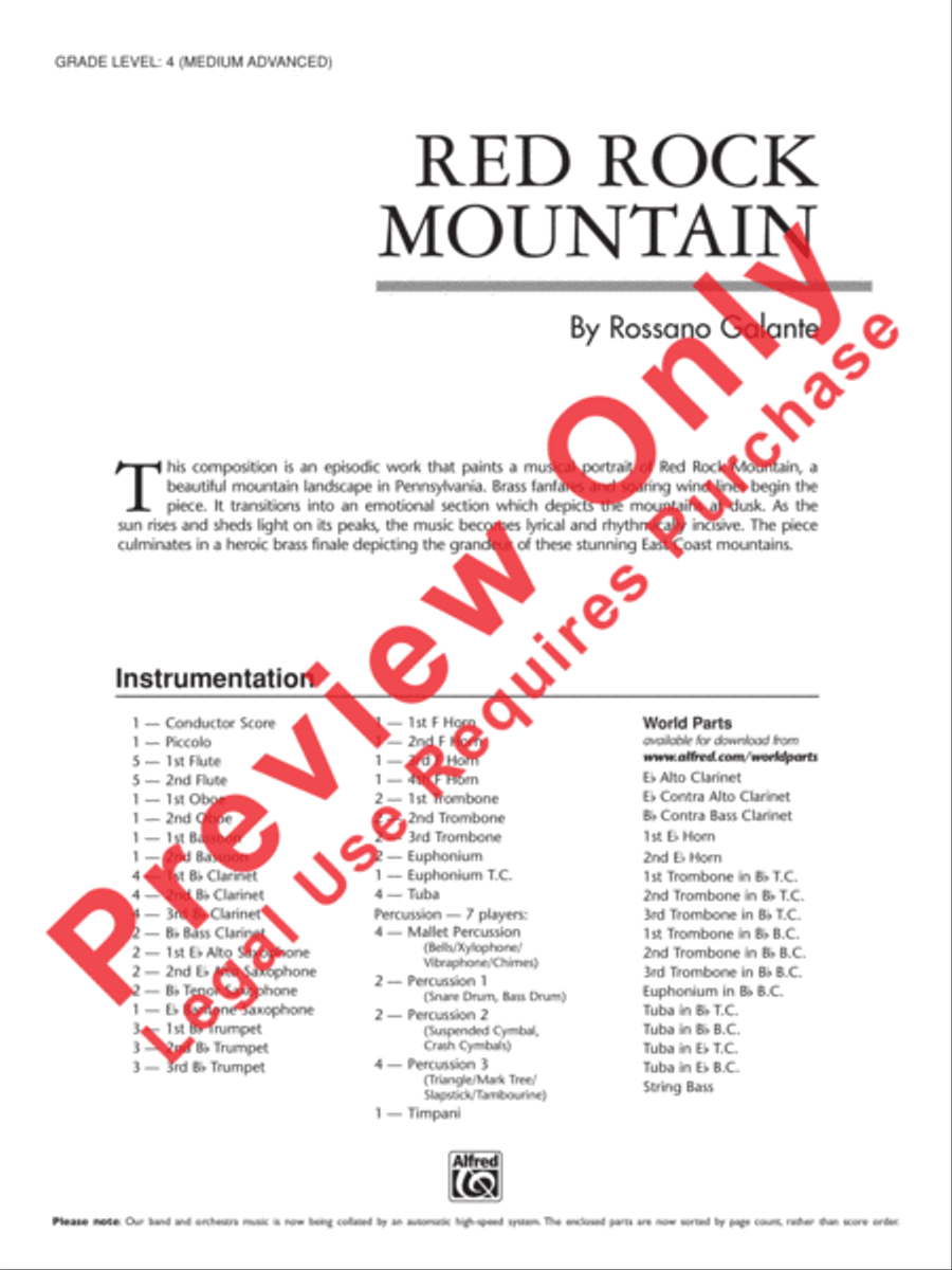 Red Rock Mountain Concert Band scores gallery preview page 37
