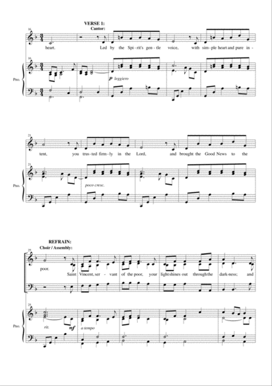 Hymn to Saint Vincent 3-Part scores gallery preview page 3