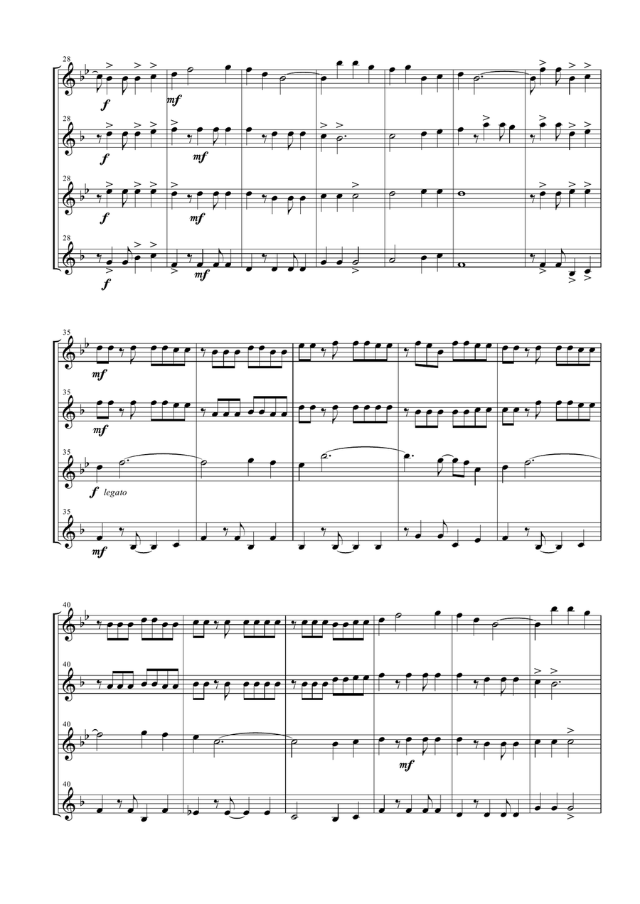 The Magnificent Seven Woodwind Quartet scores gallery preview page 3