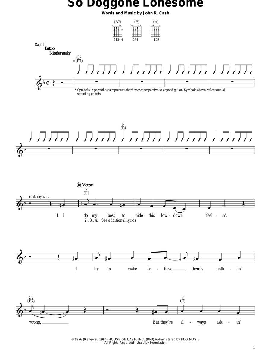 So Doggone Lonesome Electric Guitar scores gallery preview page 1