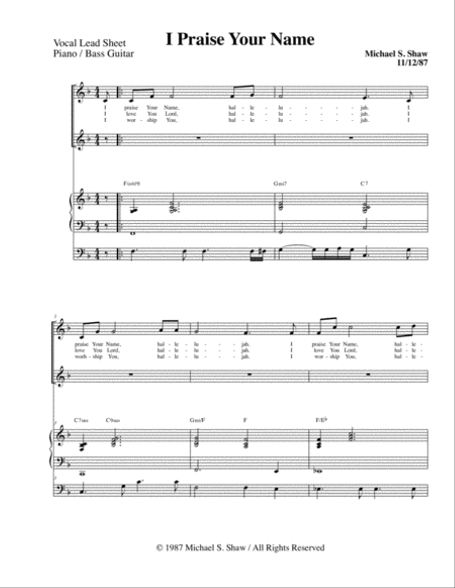 I Praise Your Name I Praise Your Name Piano, Vocal, Guitar scores gallery preview page 2