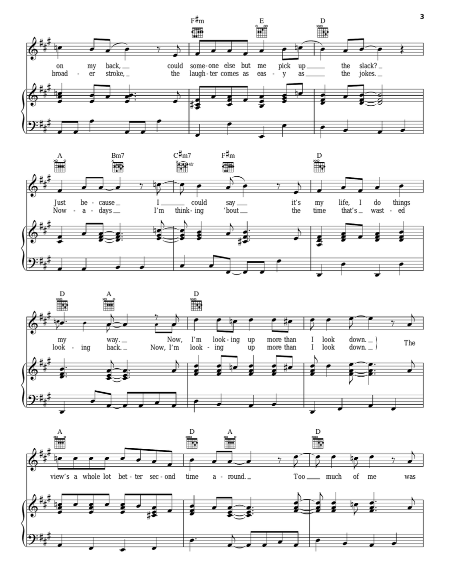 Looking Up Looking Up Piano, Vocal, Guitar scores gallery preview page 3