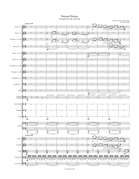 Nessun Dorma (arranged for large orchestra)