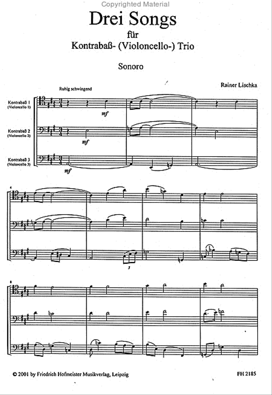 3 Songs 3 Songs Cello scores gallery preview page 2