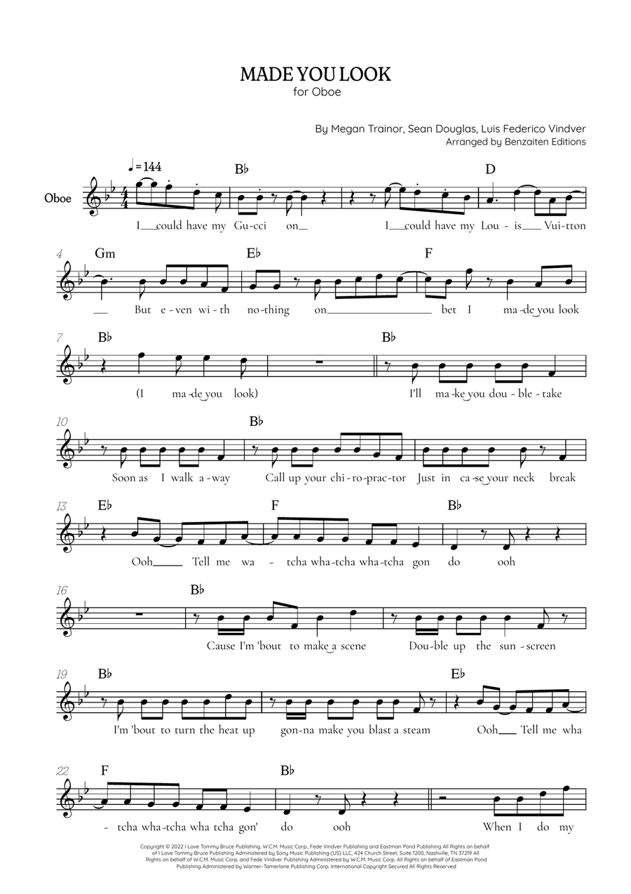Made You Look Oboe Solo scores gallery preview page 2