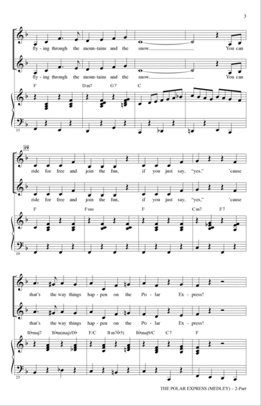 The Polar Express (Holiday Medley) (arr. Audrey Snyder) 2-Part scores gallery preview page 2