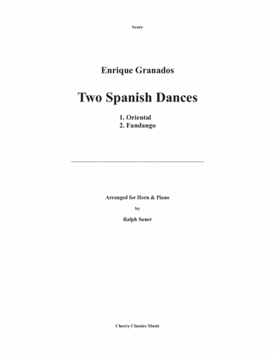 Two Spanish Dances for Horn and Piano