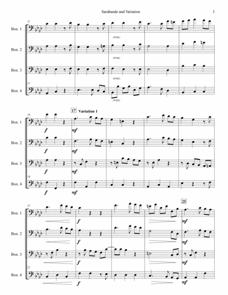 Sarabande and Variations for Bassoon Quartet image number null