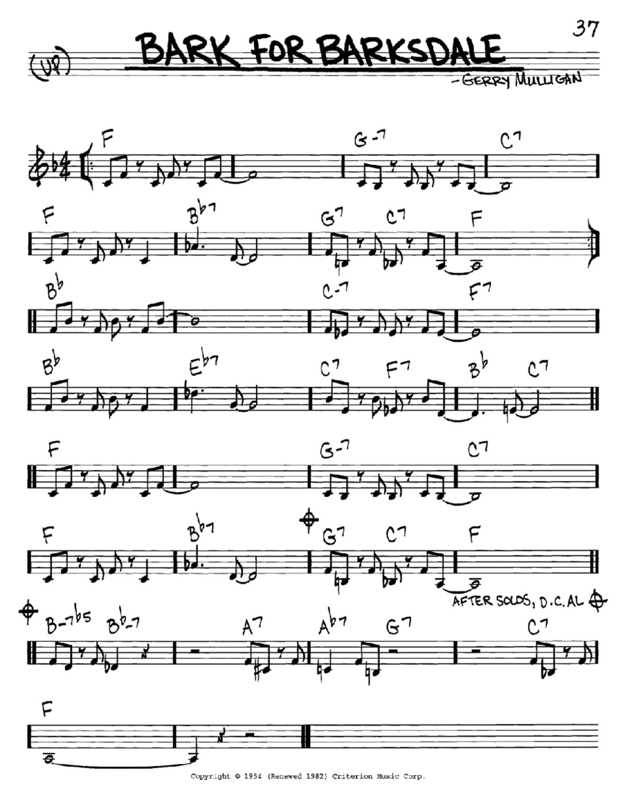 Bark For Barksdale C Instrument scores gallery preview page 1
