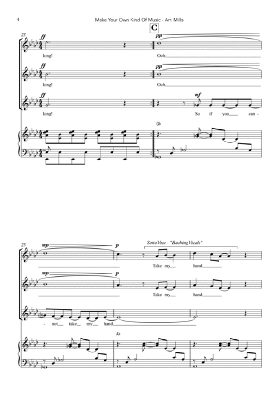 Make Your Own Kind Of Music SSA scores gallery preview page 4