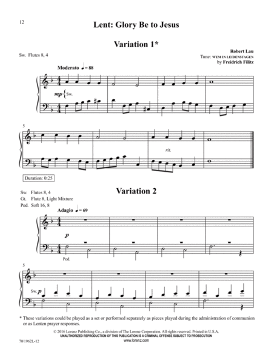Advent through Easter Organ Solo scores gallery preview page 5