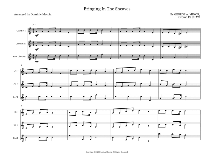 Bringing In The Sheaves Small Ensemble scores gallery preview page 1