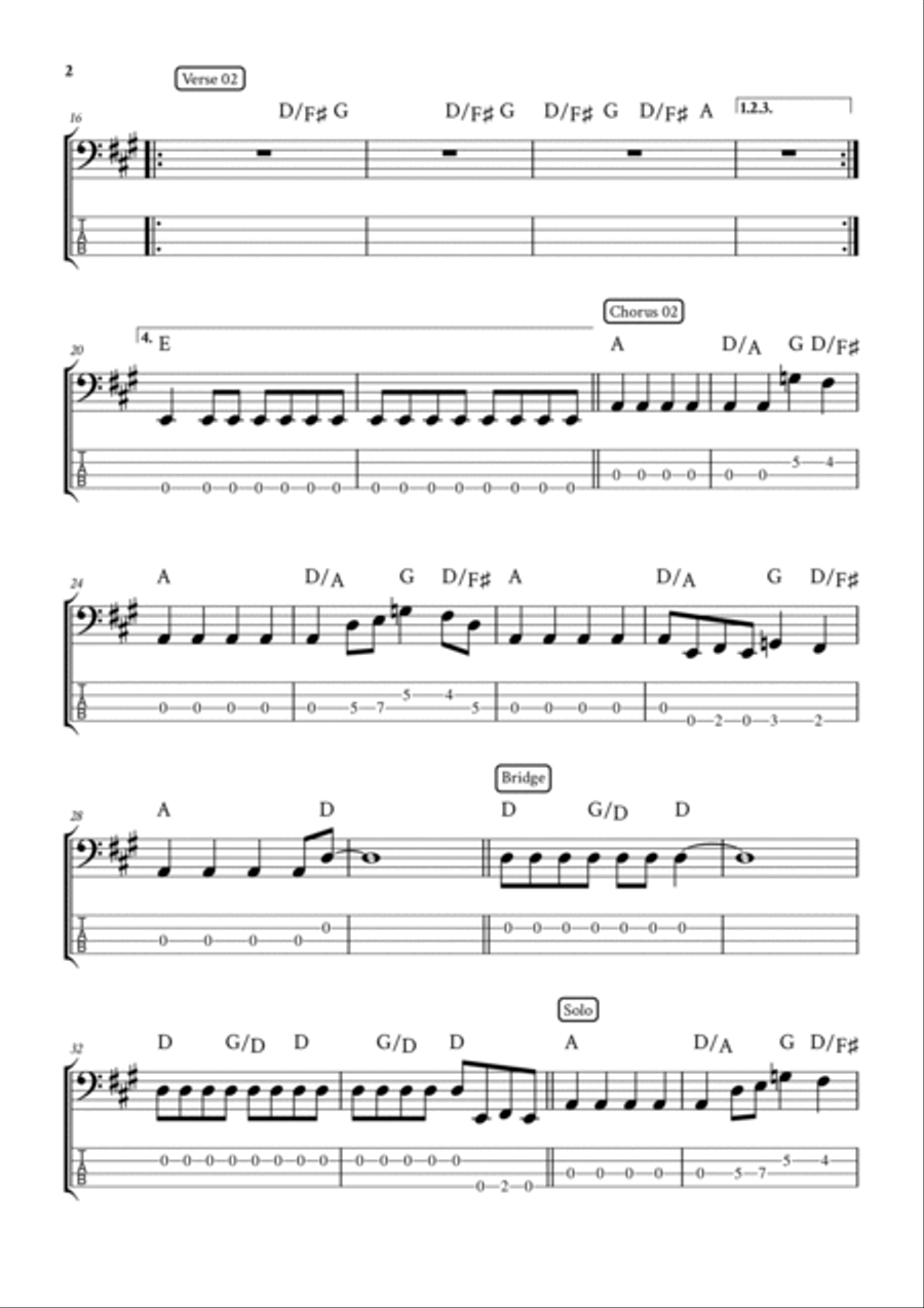 Highway To Hell Guitar Tablature scores gallery preview page 2