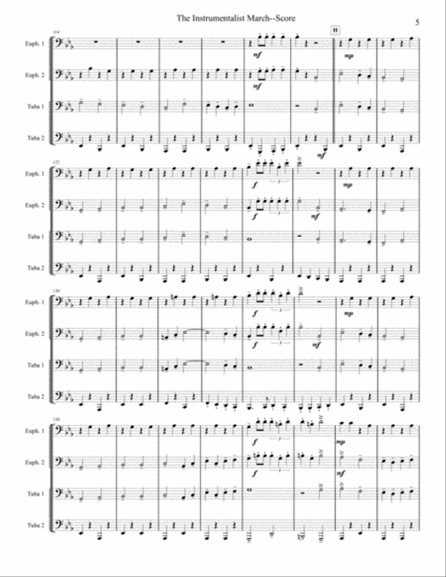 Instrumentalist March - Tuba/Euphonium Quartet Brass Ensemble scores gallery preview page 5