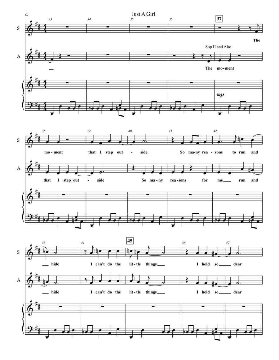 Just A Girl SSA scores gallery preview page 4