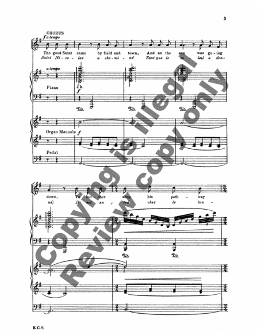 The Miracle of St. Nicholas (Le Miracle de Saint Nicolas) SSAA scores gallery preview page 5