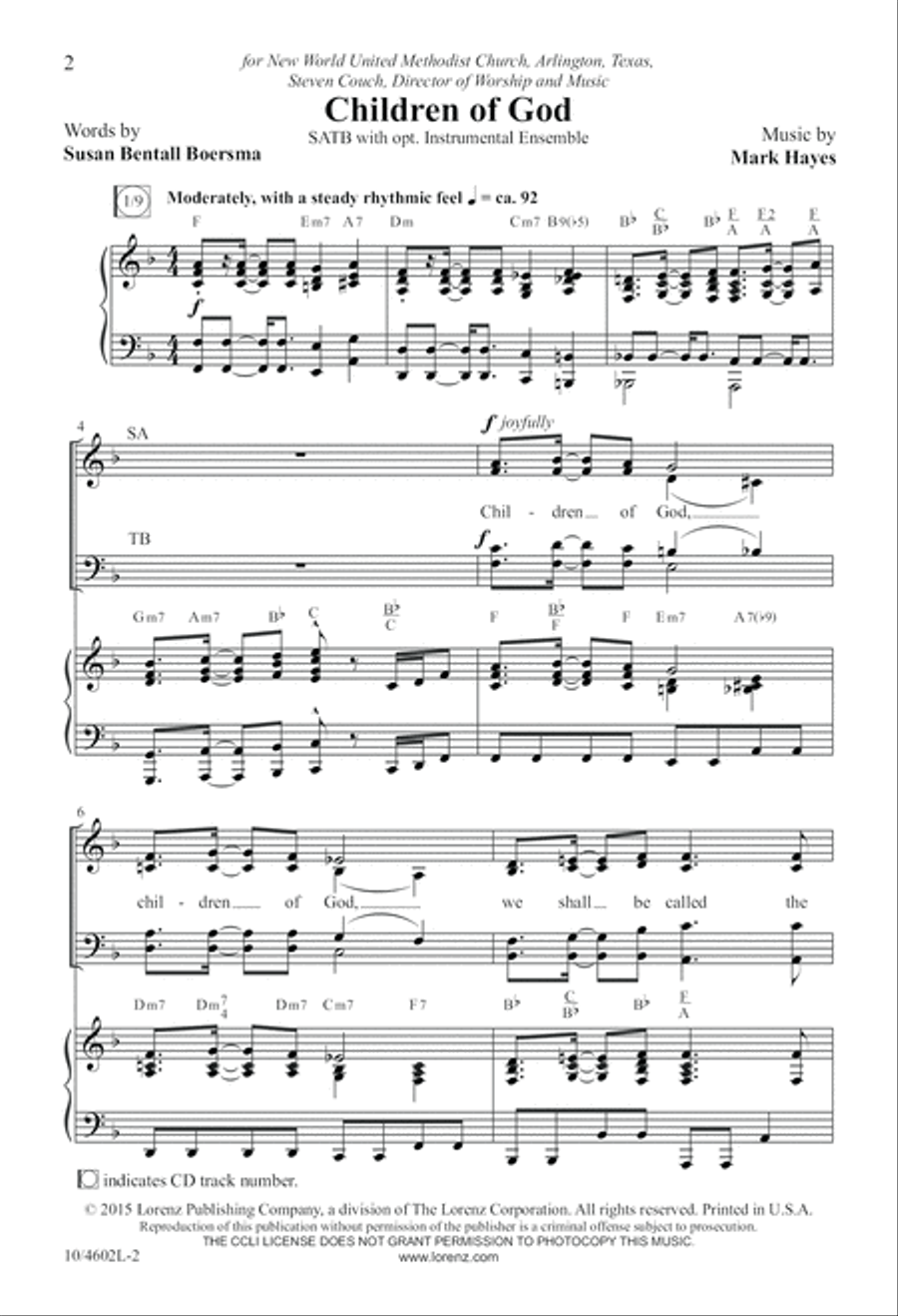 Children of God Children of God 4-Part scores gallery preview page 2
