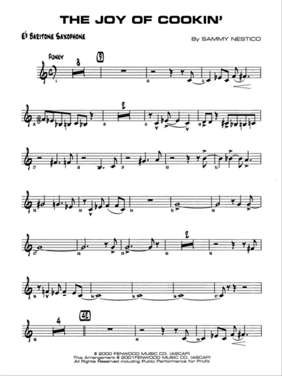 The Joy of Cookin': E-flat Baritone Saxophone Jazz Ensemble scores gallery preview page 2