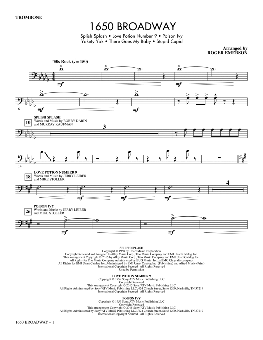 1650 Broadway (Medley) - Trombone Choir scores gallery preview page 1