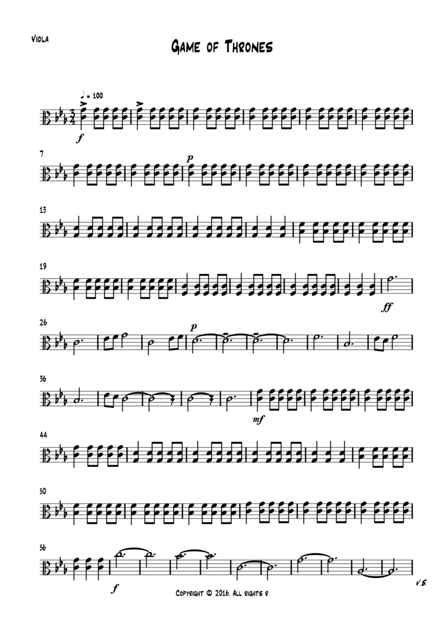 Game Of Thrones String Quartet scores gallery preview page 1