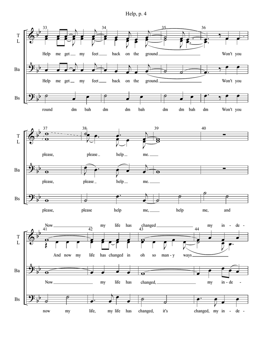 Help! 4-Part scores gallery preview page 4