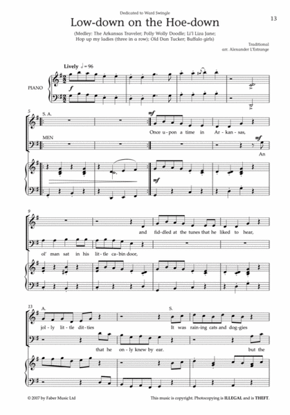 O Shenandoah and other American folksongs - SA(Men)/Piano image number null