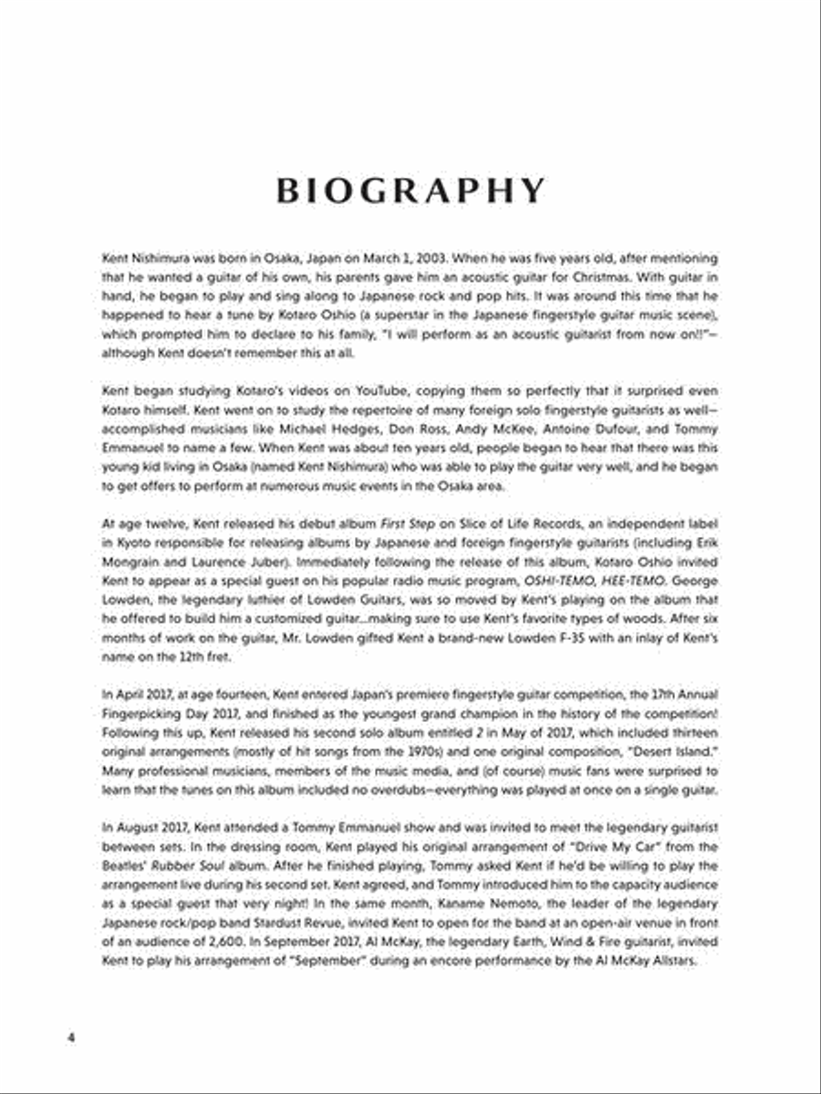 Kent Nishimura's Fingerstyle Solo Guitar Songs Electric Guitar scores gallery preview page 4