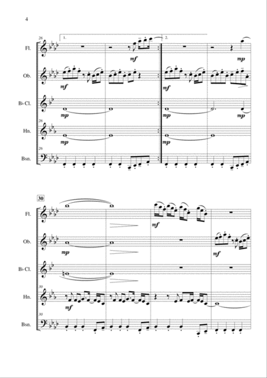 Stayin' Alive from the Motion Picture SATURDAY NIGHT FEVER Woodwind Quintet scores gallery preview page 5