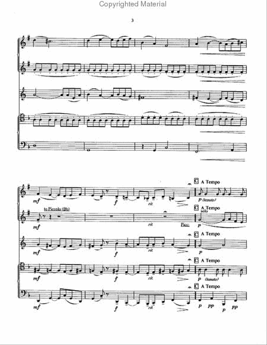 Pavane for a Dead Princess Brass Quintet scores gallery preview page 3