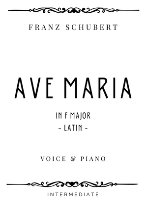 Schubert - Ave Maria in F Major for Low Voice & piano - Intermediate