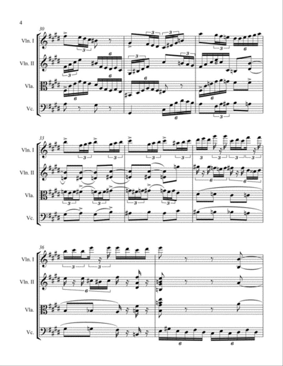 Allegretto in E Major String Quartet scores gallery preview page 4