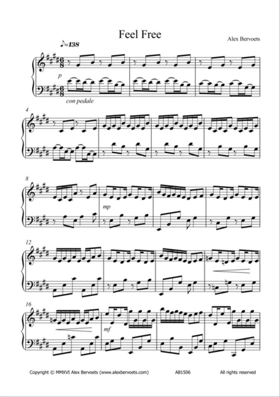 Feel Free Piano Solo scores gallery preview page 2