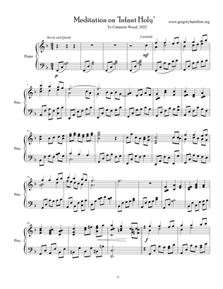 Meditation on "Infant Holy" for Piano